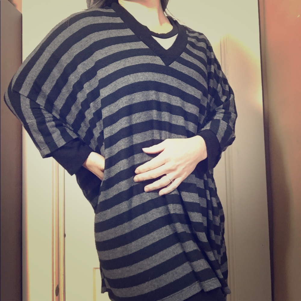 Striped Sweater Poncho - so soft